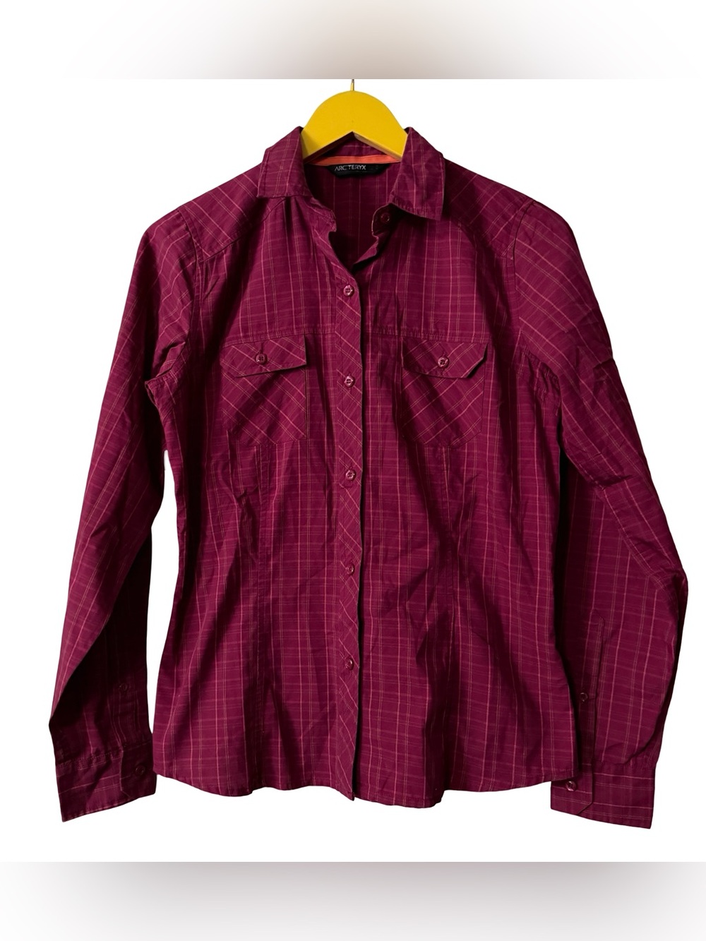 Arc'teryx burgundy plaid shirt medium